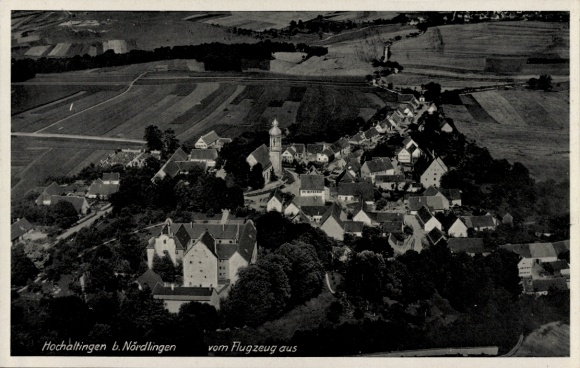 Postcard Hochaltingen Fremdingen in Swabia, Nördlingen, aerial photograph