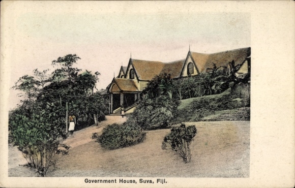 Postcard Suva Fiji, Government House