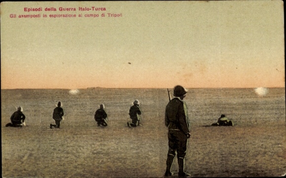 Postcard Episodi della Guerra Italo-Turco, Campo di Tripoli