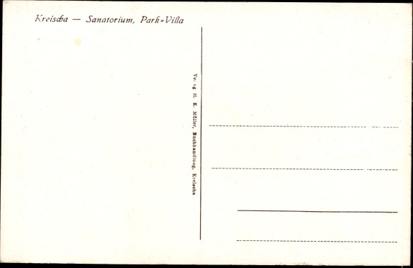 Postcard Kreischa in the Ore Mountains, Sanatorium, Park Villa