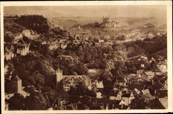 Postcard Schwäbisch Hall in Baden Württemberg, Panorama from the place, WHW Das Schöne Germany 51