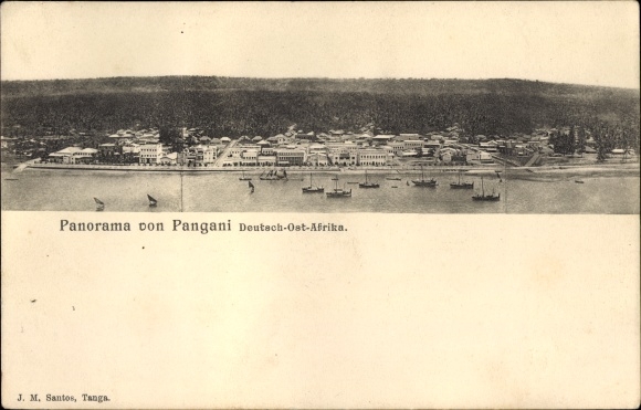 Ak Pangani Tansania, Deutsch Ostafrika, Panorama