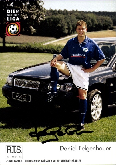 Autograph card footballer Daniel Felgenhauer, SpVgg Greuther Fürth, autograph