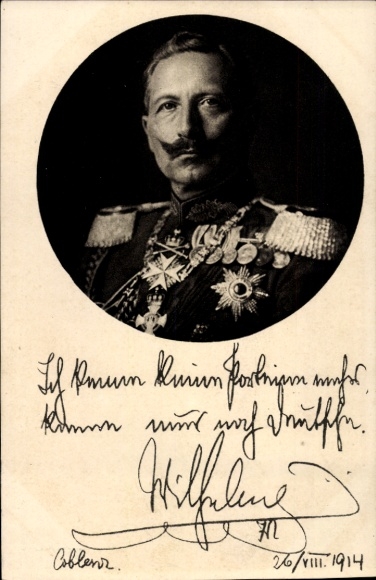 Postcard Kaiser Wilhelm II., Portrait, I no longer know any parties, quote 1914
