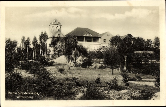 PC Biehla Elsterwerda in Brandenburg, view of the Winterberg, accommodation house