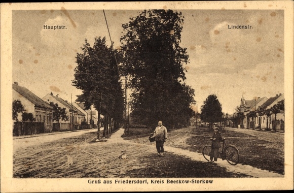 PC Friedersdorf near Königs Wusterhausen in the Mark, Hauptstrasse, Lindenstrasse