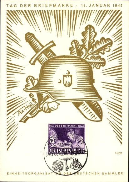 Künstler Ak Axster Heudtlaß, Tag der Briefmarke 1942, KdF