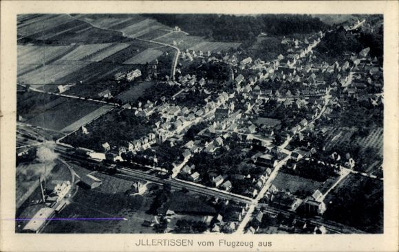 Postcard Illertissen in Swabia, aerial photograph
