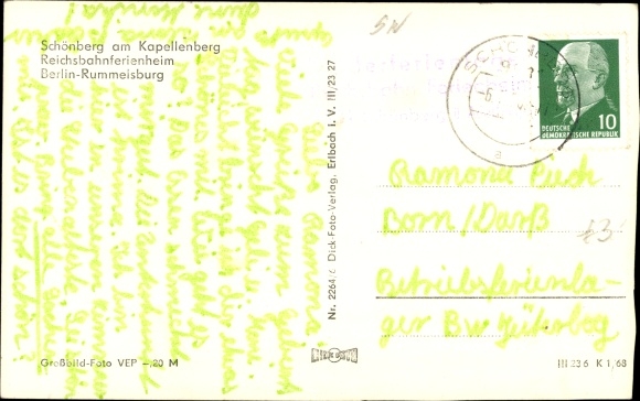 PC Schönberg am Kapellenberg Bad Brambach in Vogtland, Reichsbahn holiday home Berlin-Rummelsburg