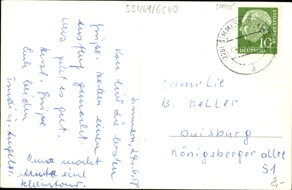 Postcard Simmern in the Hunsrück, general view