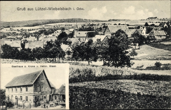 PC Lützel Wiebelsbach Lützelbach in the Odenwald district of Hesse, total view, Inn zur Krone, inh. Glaab
