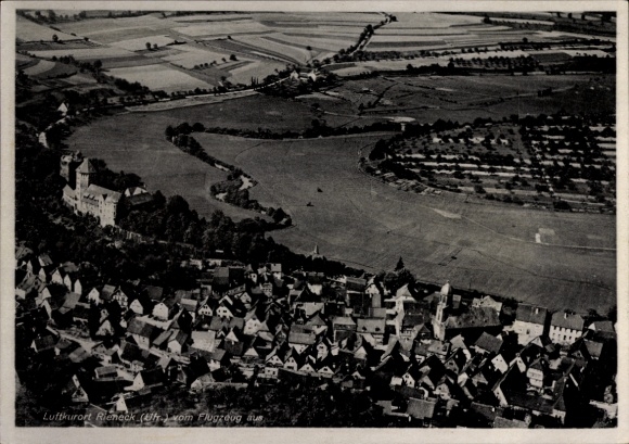 Postcard Rieneck in Spessart Lower Franconia, aerial photograph