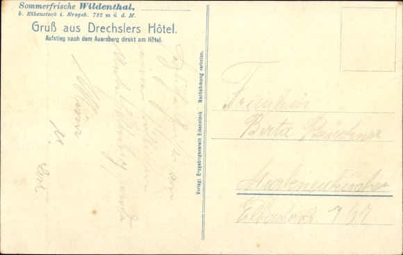 PC Wildenthal Eibenstock in the Erzgebirge, Hotel Drechsler, view of the town