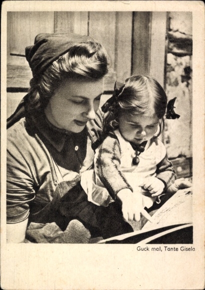Ak III. Reich, Propaganda, Frau mit Kind, Guck mal, Tante Gisela