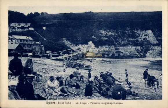 Postcard Yport Seine Maritime, beach, guesthouse Lauganey-Morisse
