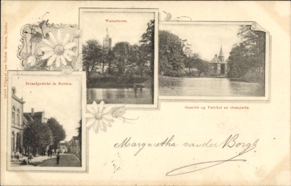 Passepartout Postcard Delden Gelderland, Straatgezicht, Twiekel