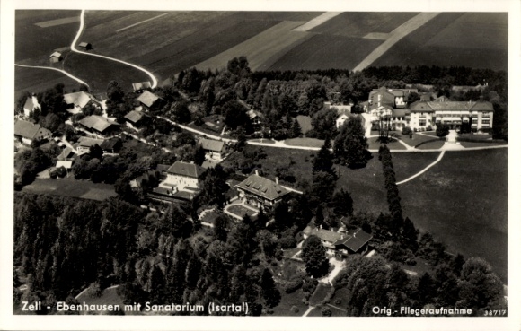 Ak Zell Ebenhausen Schäftlarn in Opper-Beieren, luchtfoto