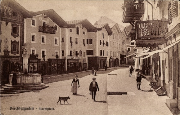 Ak Berchtesgaden Oberbayern, Marktplatz