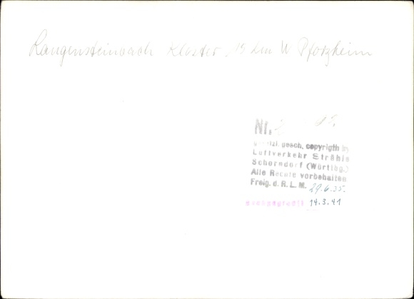 Postcard Langensteinbach Karlsbad in Baden, aerial photograph