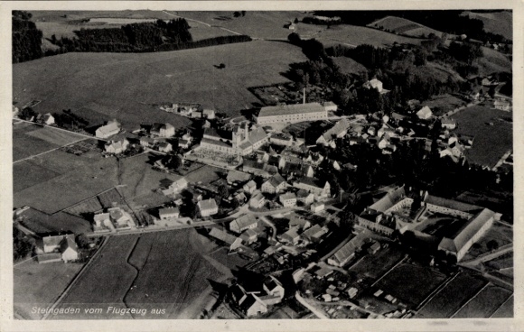 Postcard Steingaden in Upper Bavaria, aerial photograph
