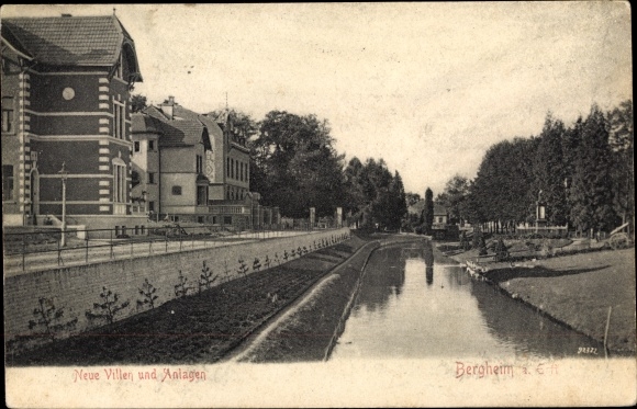 Postcard Bergheim an der Erft, new villas and facilities