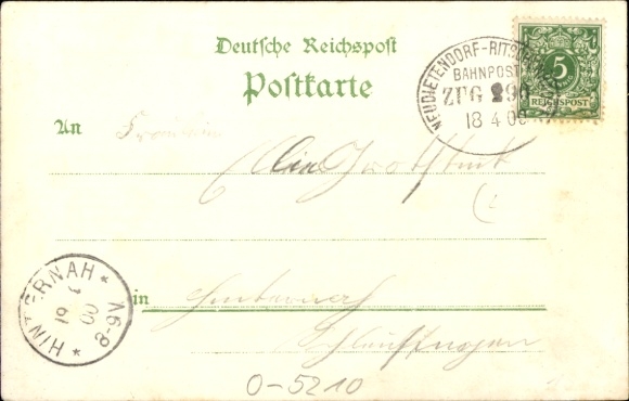 litho Arnstadt in Thüringen, Ried, markt, treinstation, spoorzijde, Liebfrauenkirche