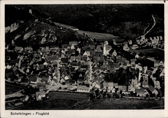Postcard Schelklingen Swabian Alb, aerial photograph
