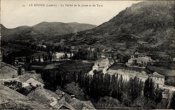 KP Le Rozier Lozère, panoramiczny widok na Vallée de la Jonte et du Tarn, Lozère