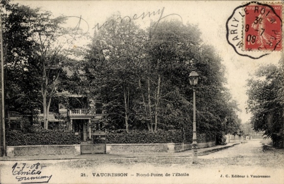 Ak Vaucresson Hauts de Seine, Rond-Point de l'Etoile,  Architektur, Stempel