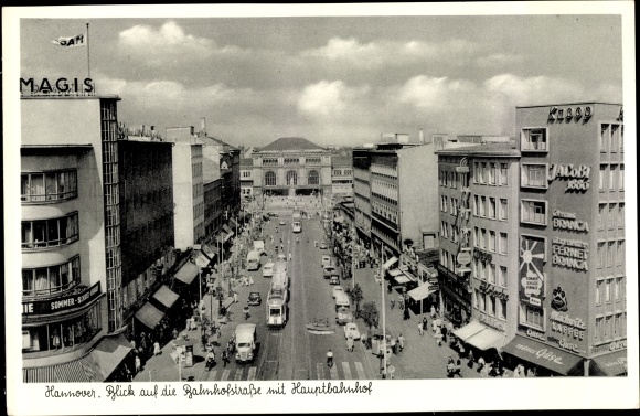 Ak Hannover, Bahnhofstraße, Hauptbahnhof, Geschäftshäuser