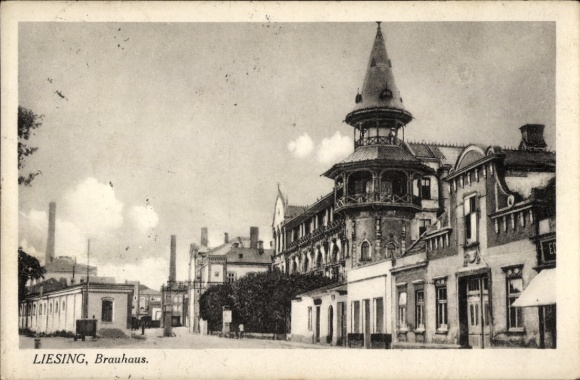 Postcard Wien 23 Liesing, brewery, architecture, street, factory building