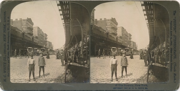 Stereo Photo New York City USA, The Bowery