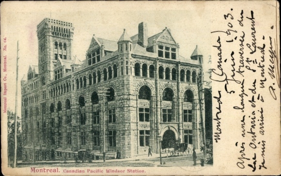 Postcard Montreal Quebec Canada, Canadian Pacific Windsor Station