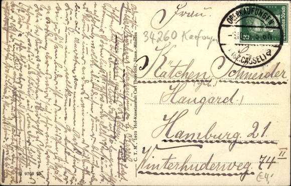 Postcard Oberkaufungen Kaufungen Hessen, partial view