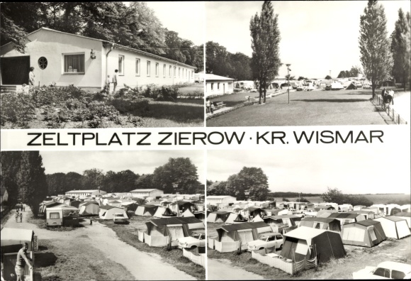 Postcard Zierow in Mecklenburg, campsite