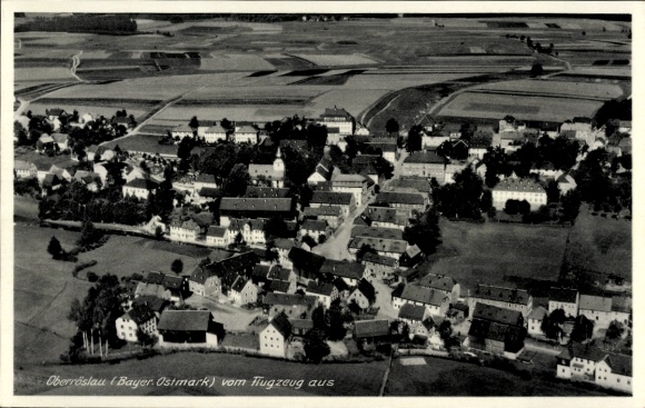 Postcard Oberröslau Upper Franconia Bavaria, aerial photograph