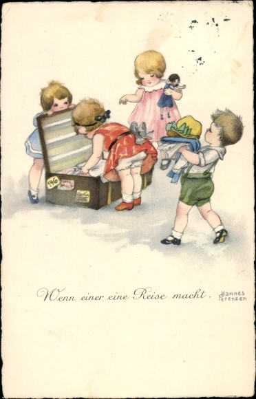 KP artysty Petersen, Hannes, Jeśli się podróżuje, dzieci, walizki