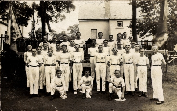 Foto Sayda im Erzgebirge, Gruppenbild der Turner, Deutscher Turnerbund