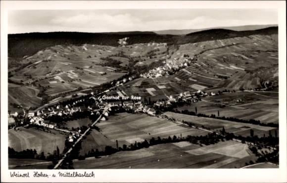 Postcard Hohenhaslach Sachsenheim in Württemberg, aerial photograph
