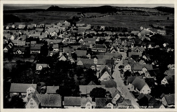Postcard Hülben in the Swabian Alb, aerial photograph
