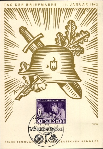 Künstler Ak Axster Heudtlaß, Tag der Briefmarke 1942, KdF