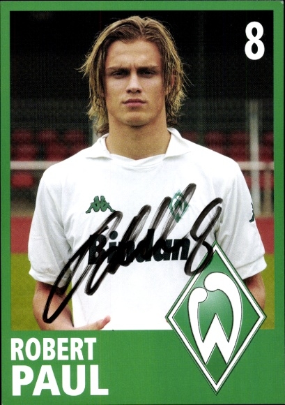 Autogrammkarte Fußballer Robert Paul, Werder Bremen, Autogramm