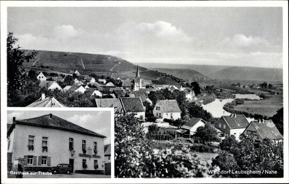 PC Laubenheim on the Nahe, overall view, Gasthof zur Traube, owner Carl Bock Wwe.