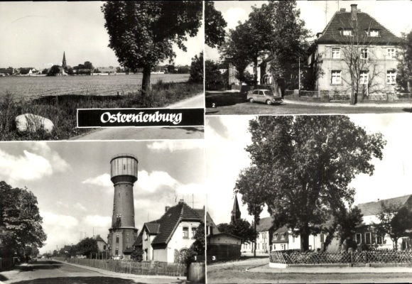 Ak Osternienburg in Anhalt, Wasserturm, Rat der Gemeinde, Friedensplatz