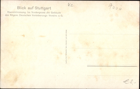 Artist PC Stuttgart in Baden Württemberg, evening mood, building d. general German Association AG