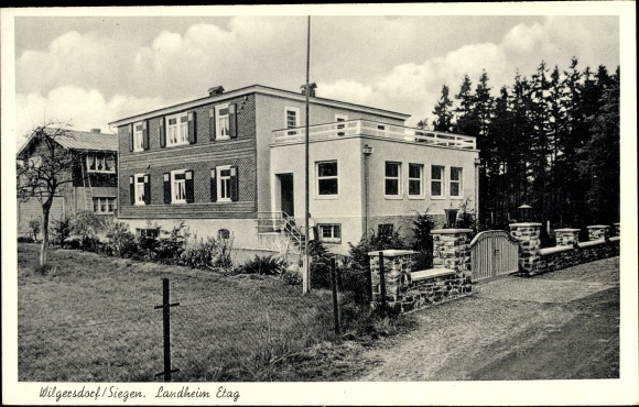Postcard Wilgersdorf Wilnsdorf district of Siegen, Landheim Etag, exterior view