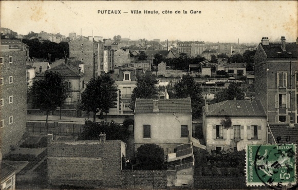 Ak Puteaux Hauts de Seine, Ville Haute, cote de la Gare