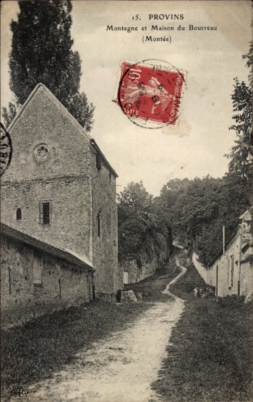 Ak Provins Seine et Marne, Historisches Gebäude, malerische Straße, Poststempel, französische Lan