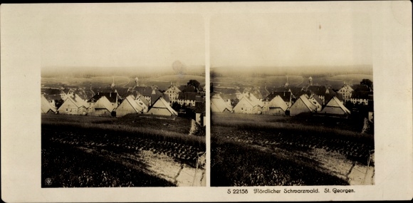 Stereo Foto Sankt Georgen im Schwarzwald, Stadtansicht
