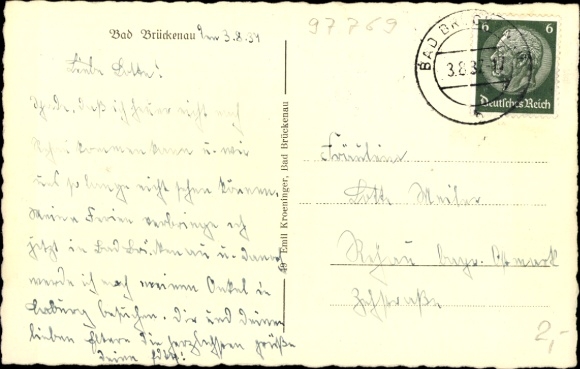 Postcard Bad Brückenau im Sinntal Unterfranken, Evangelical Church